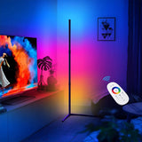 Modern RGB LED Floor Lamp with Remote & App Control - Corner Standing Lamp