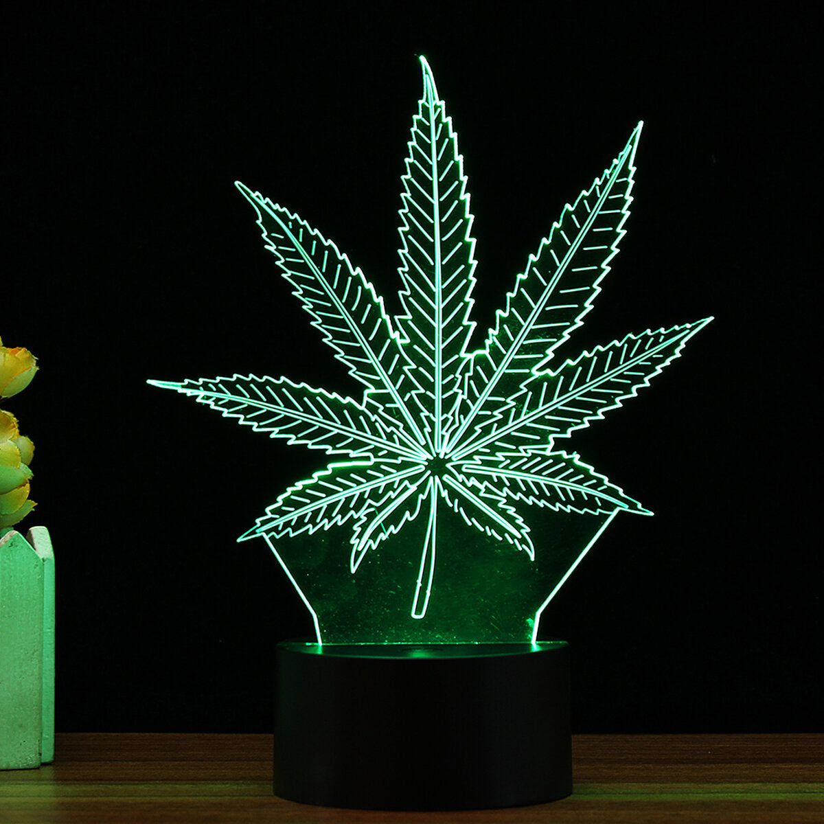 3D LED Maple Leaf Table Lamp - Remote Control, Touch Night Light, Color Changing