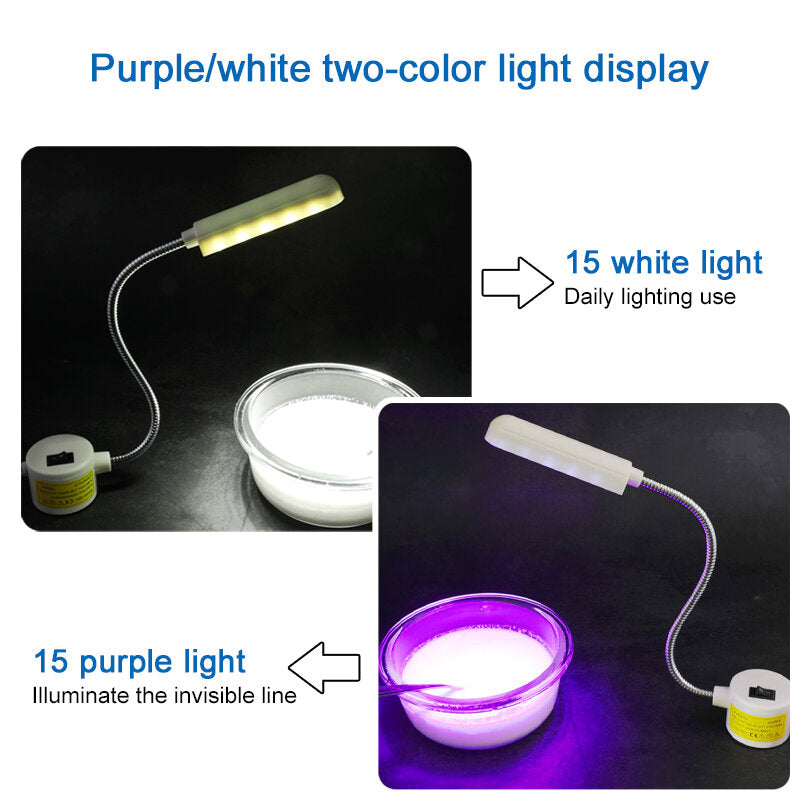 20/30 LED Sewing Machine Light - Purple & White, US Plug, Magnetic Base, Industrial Lighting