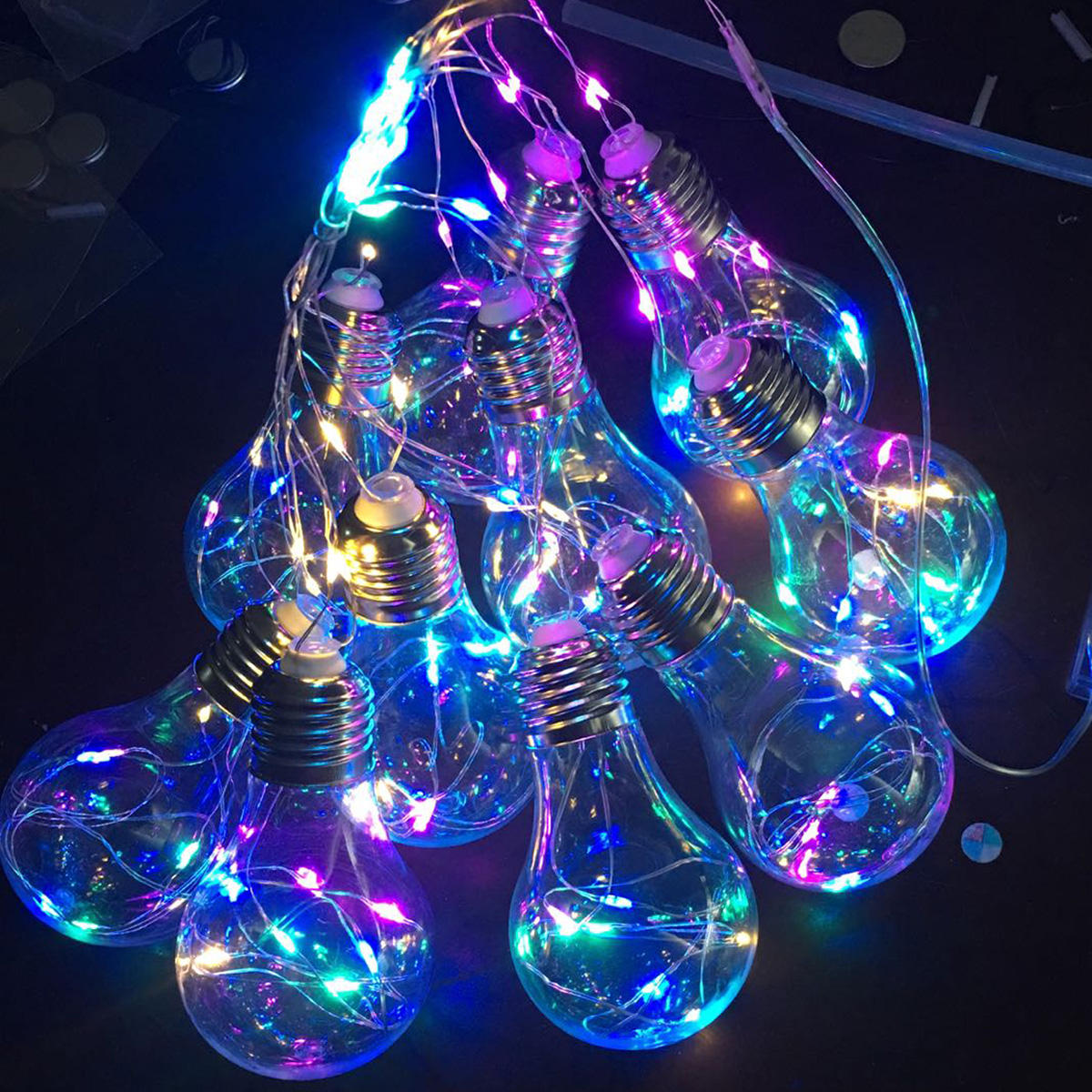 Lichterkette mit 10 LED-Glühwürmchen – Hängebirnen für Partys, Hochzeiten, Heimdekoration, romantische Atmosphäre