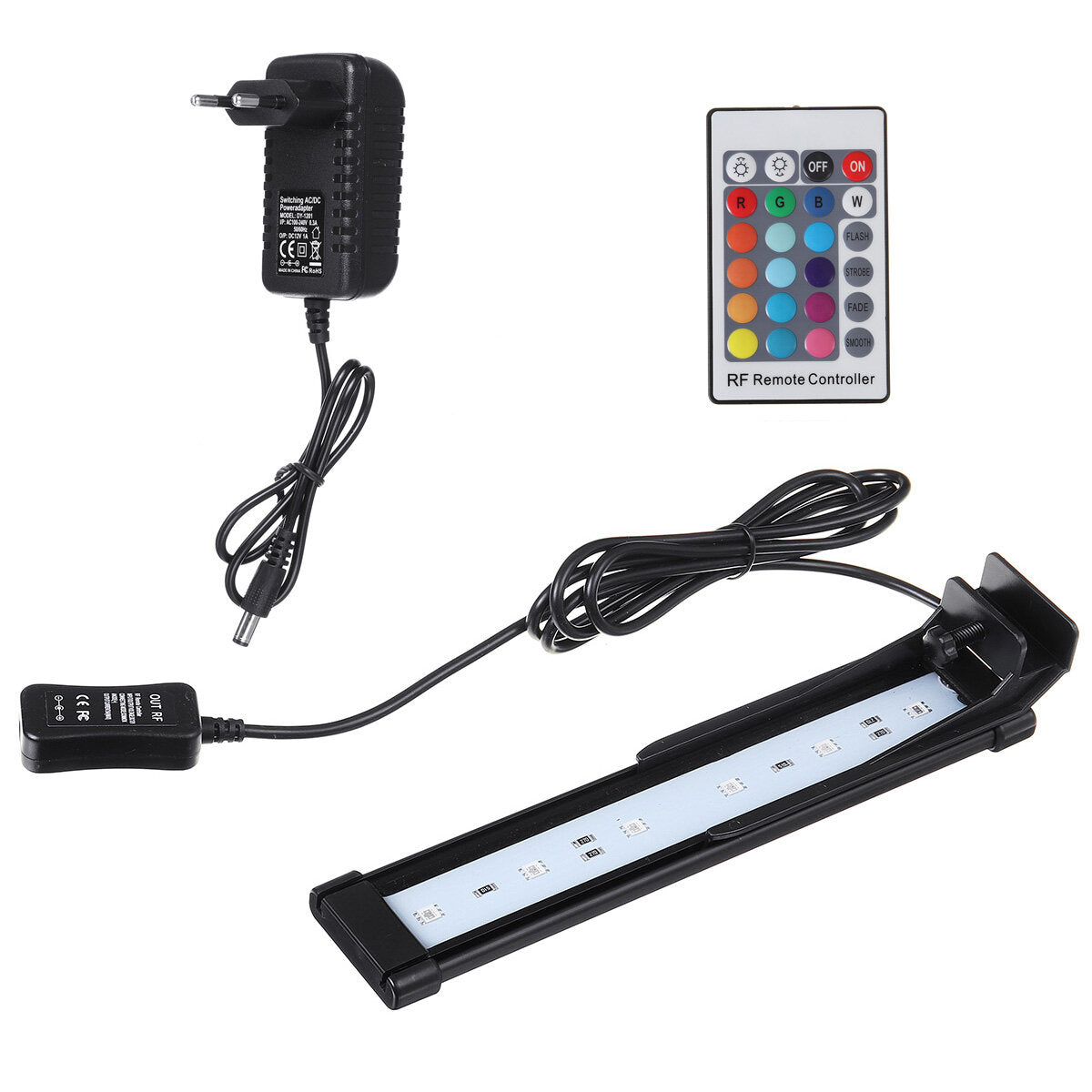 22 cm dimmbares RGBW-LED-Aquarienlicht mit Fernbedienung – Farbwechsel, passend für Aquarien/Fischbehälter