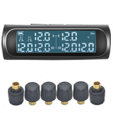 0.1-18bar Solar TPMS Tire Pressure Monitoring System Tyre Temperature Alarm with 6 External Sensor for Truck RV 6 Wheel Light Truck