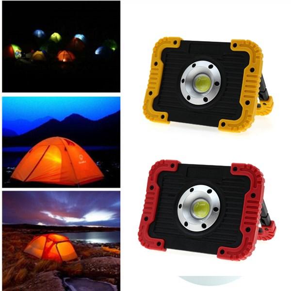 Tragbares, über USB wiederaufladbares 10-W-LED-COB-Campinglicht – ideal zum Wandern, Angeln und als Flutlicht im Freien