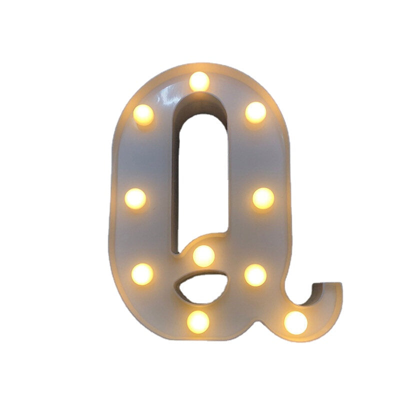 LED English Letter & Symbol Pattern Night Light - Home Decor for Bedroom, Birthday Party, Proposal