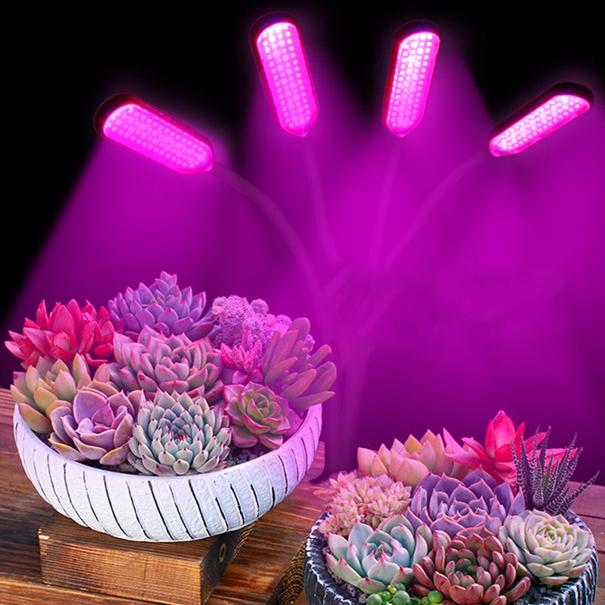 1/3/4 Head LED Grow Light Full Spectrum USB Clip-on Lamp for Indoor Plants, Seedlings, Flowers, Grow Tent