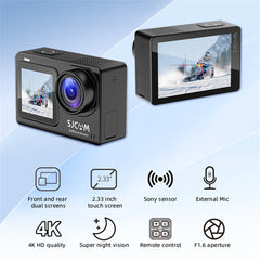 4K Dual-Screen Action Camera 30FPS WiFi Remote, Ultra HD Sports DV for Motorcycle & Car Helmets