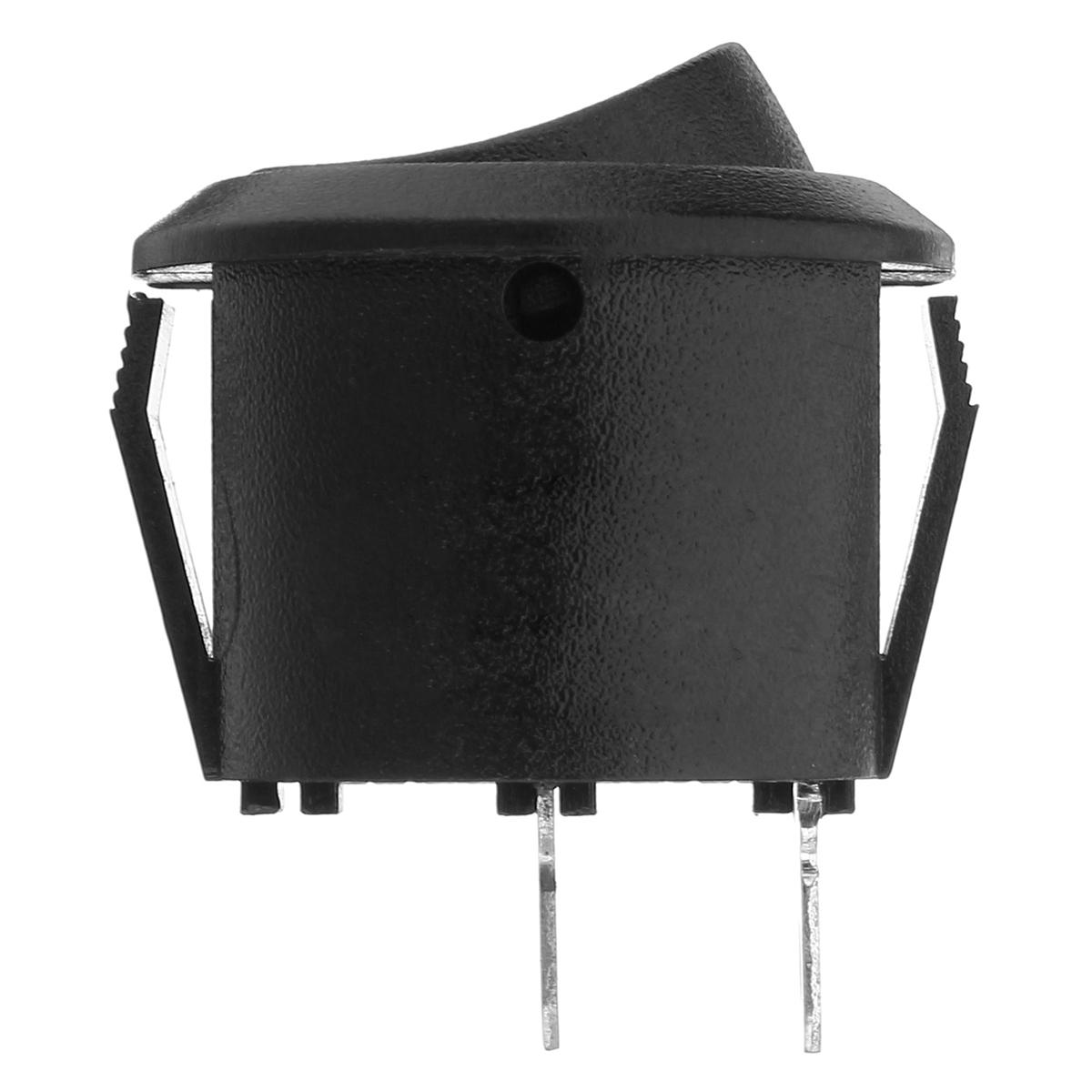 2-Pin SPST On-Off Round Rocker Switch, 3A/250VAC, 6A/125VAC, Black/White