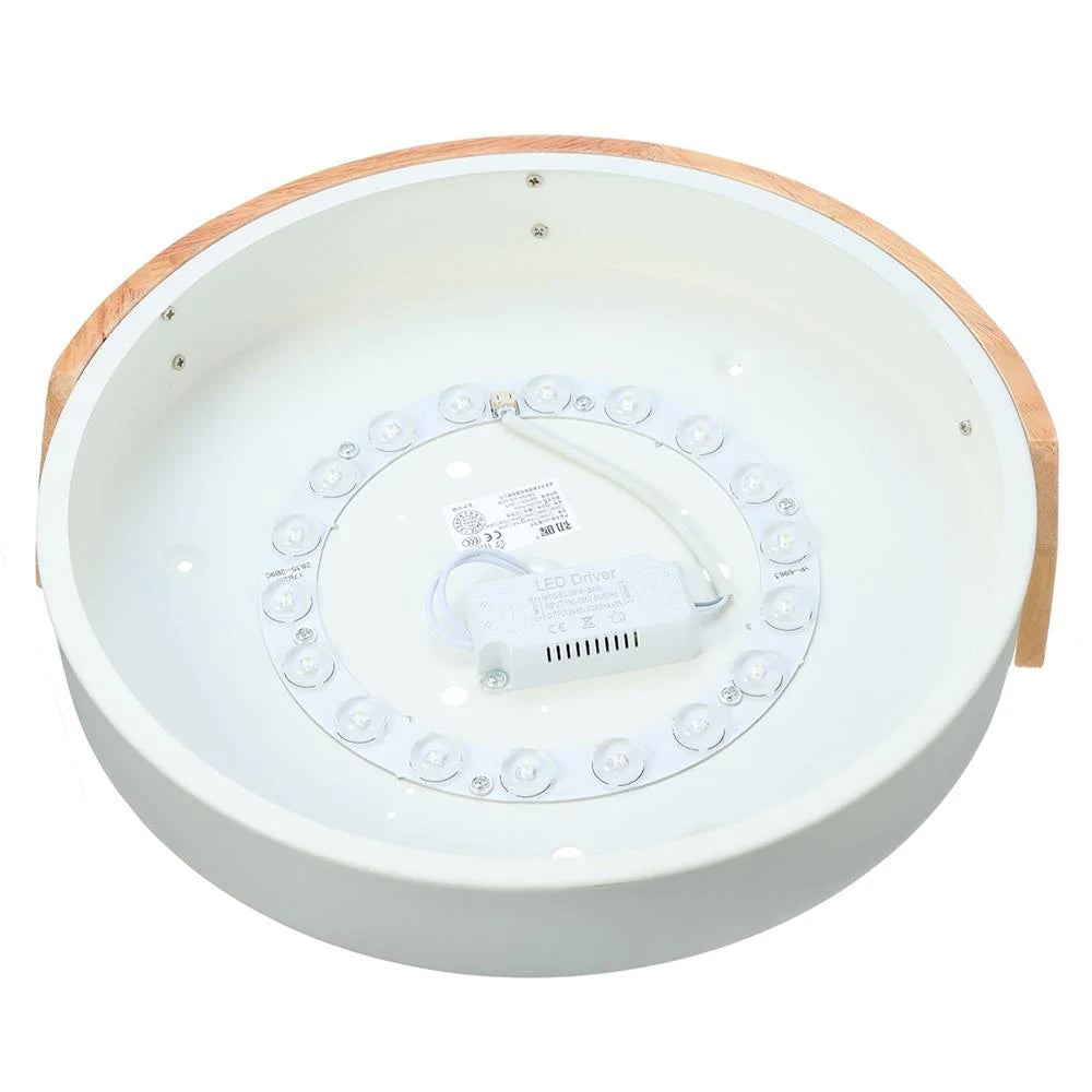 18W Ultra-thin LED Ceiling Light - Colorful Round Acrylic Wood Room Lamp