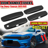 Dodge Charger Carbon Fiber Look Door Handle Covers Overlays - 4pcs Set