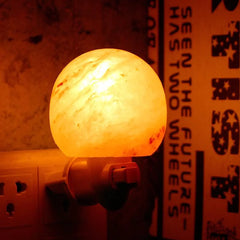 Mini Hand Carved Natural Crystal Himalayan Salt Night Light Wall Lamp - Cute Gift Idea