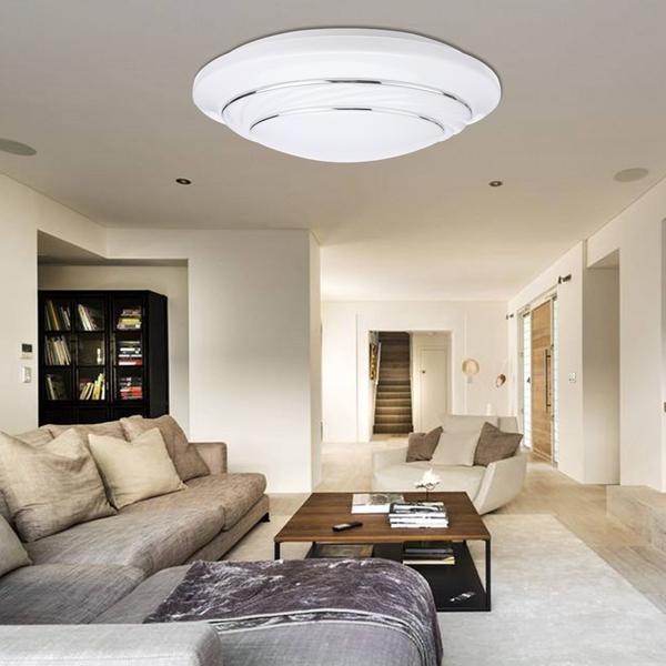 24W LED Ceiling Light, 1900lm, Surface Mount Round Panel Lamp for Bedroom & Living Room, 85-265V