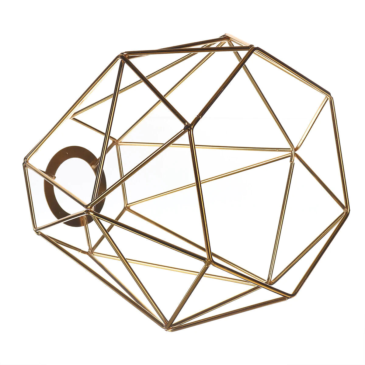 Geometric Wire Ceiling Pendant Light - Metal Cage Lampshade for Kitchen, Dining, Cafe, Bulb Not Included