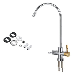 Zinc Alloy Reverse Osmosis Faucet - 360 Degree Swivel Spout, High Arc, Single Handle, Hot/Cold Mixer for Drinking Water Filter