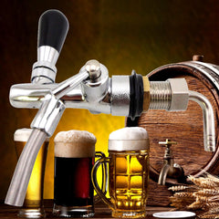 Draft Kegerator Faucet Flow Controller Kit with Chrome Plating Shank G5/8 Tap and Bottle Opener