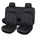 9Pcs Black PU Leather Car Seat Cover Set - Full Surround Cushion Protector for 5 Seats, Universal Fit