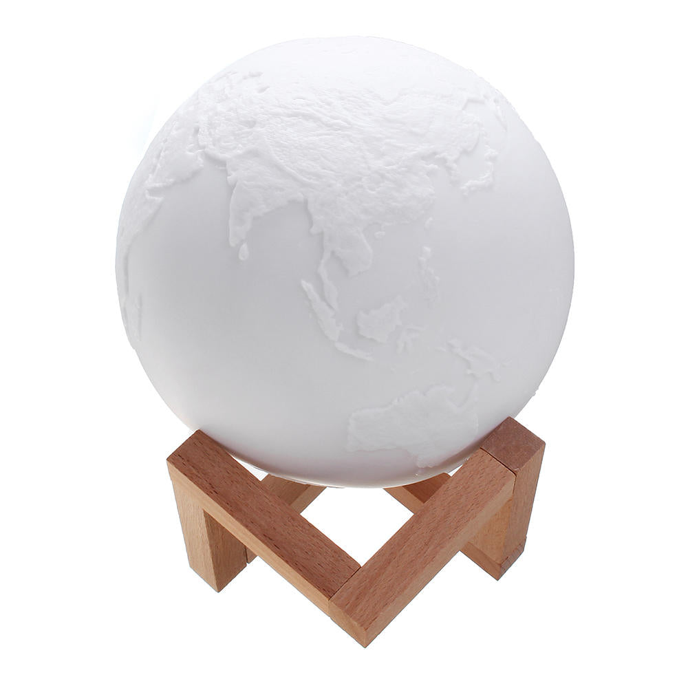 15cm Three Tone Earth Table Lamp - USB Rechargeable LED Night Light with Tap Sensor - Perfect Gift