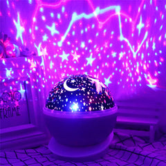 Automatic Rotating Starry Sky Projector Lamp - Star Moon Colorful Diamond USB LED Night Light