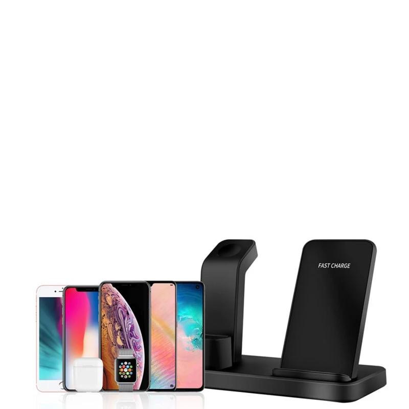 3 In 1 Charging Dock Station Bracket Cradle Stand Phone Holder For Apple Watch Charger IPhone XR X 8 7 6 Wireless QI - JustgreenBox