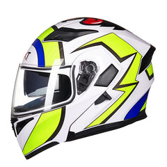 Full Face Flip-Up Motorcycle Helmet with Double Lens for Motocross and Racing