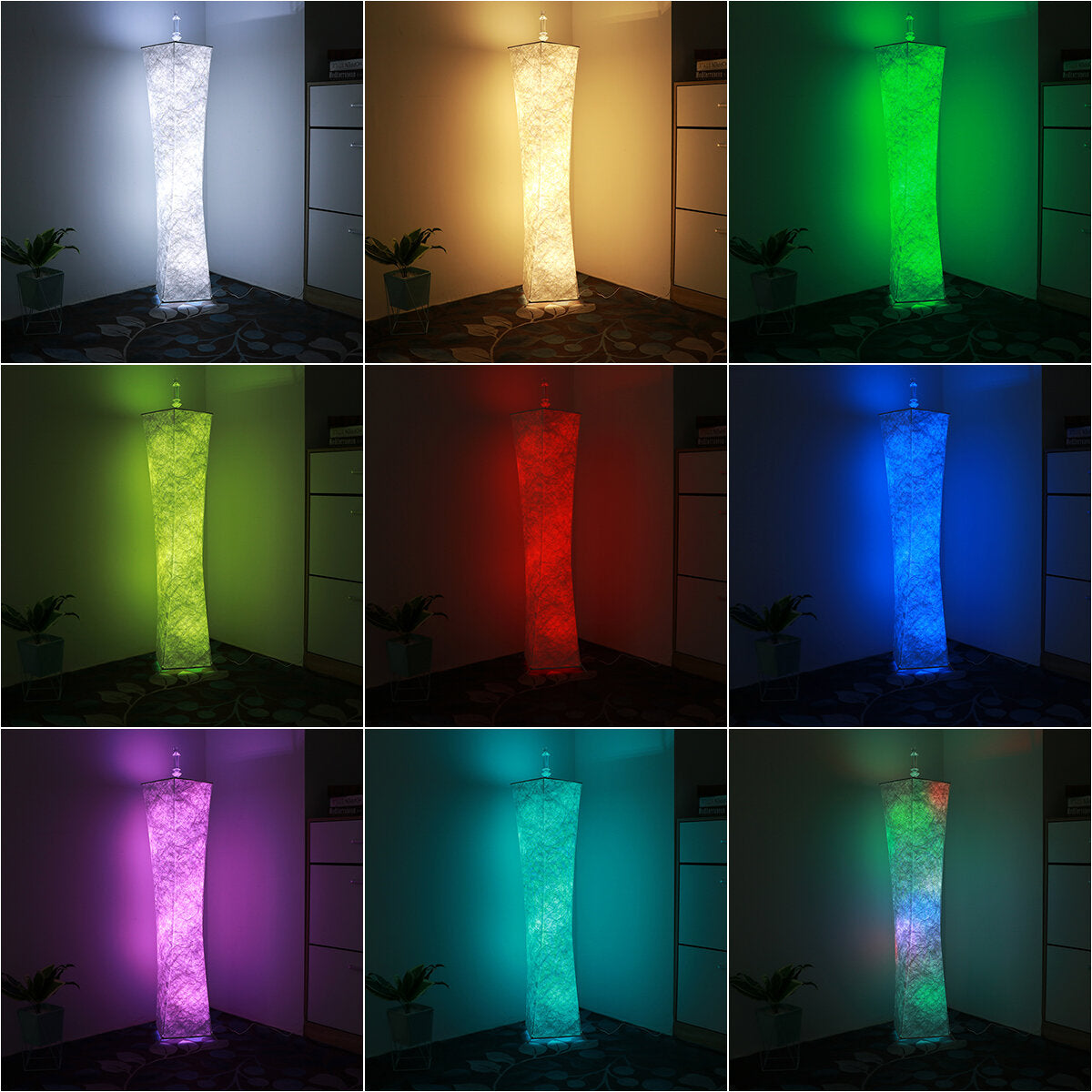 12V LED Floor Lamp with Remote Control, RGB Color Changing, 58" Height, Ideal for Living Room