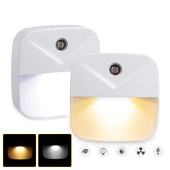 Mini LED Night Light Plug-In Wall Lamp with Light Sensor Control for Kids' Bedroom