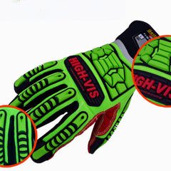 High-Vis Waterproof Oil-Resistant Anti-Cut Men's Gloves for Outdoor Camping and Cycling