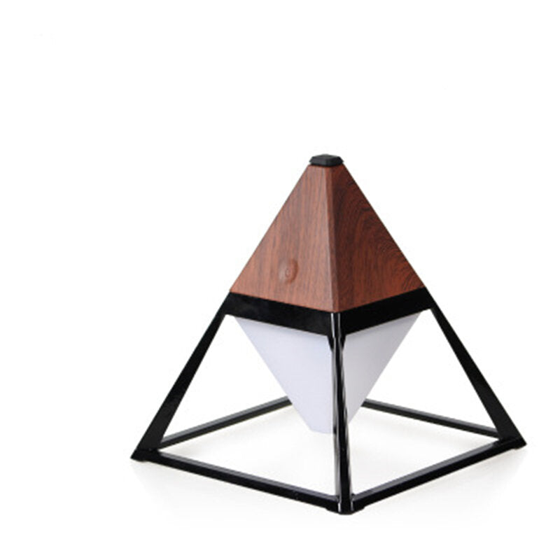 Pyramid Shape LED Night Light with USB Charging, 2200mAh Battery, Diffuser Wall Lamp