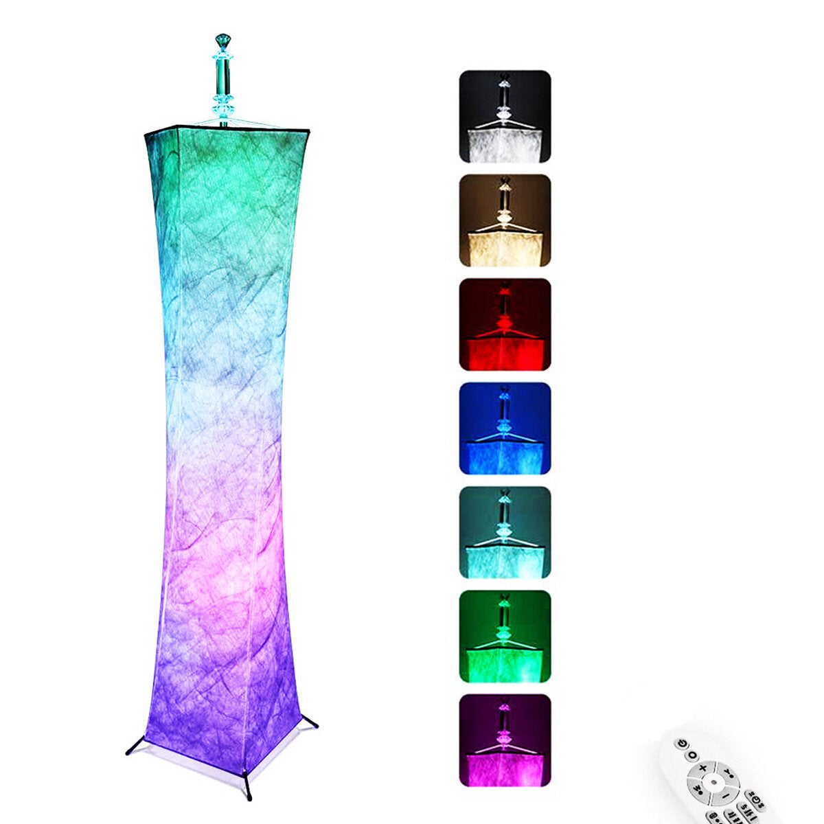 12V LED Floor Lamp with Remote Control, RGB Color Changing, 58" Height, Ideal for Living Room