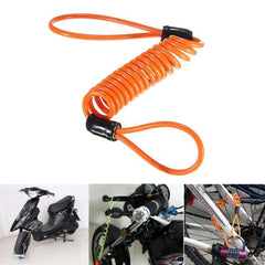 1.5M Anti-Theft Disc Lock Security Reminder Cable for Motorcycle/Scooter/Bike - Yellow