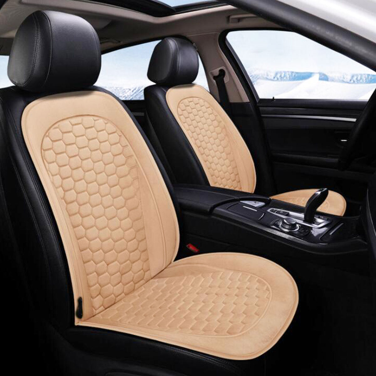 12V Universal Car Electric Heated Front Seat Cover Pad - Thermal Warmer Cushion