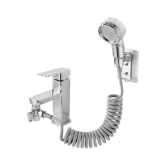 Bathroom Wash Basin Faucet Set with External Shower Head, Filter Function, and Hair Washing Rinser Extension Kit