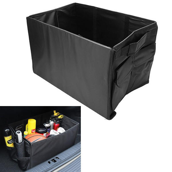 Collapsible Oxford Cloth Car Trunk Storage Box, 49x29x30cm - Durable and Spacious Compartment Organizer