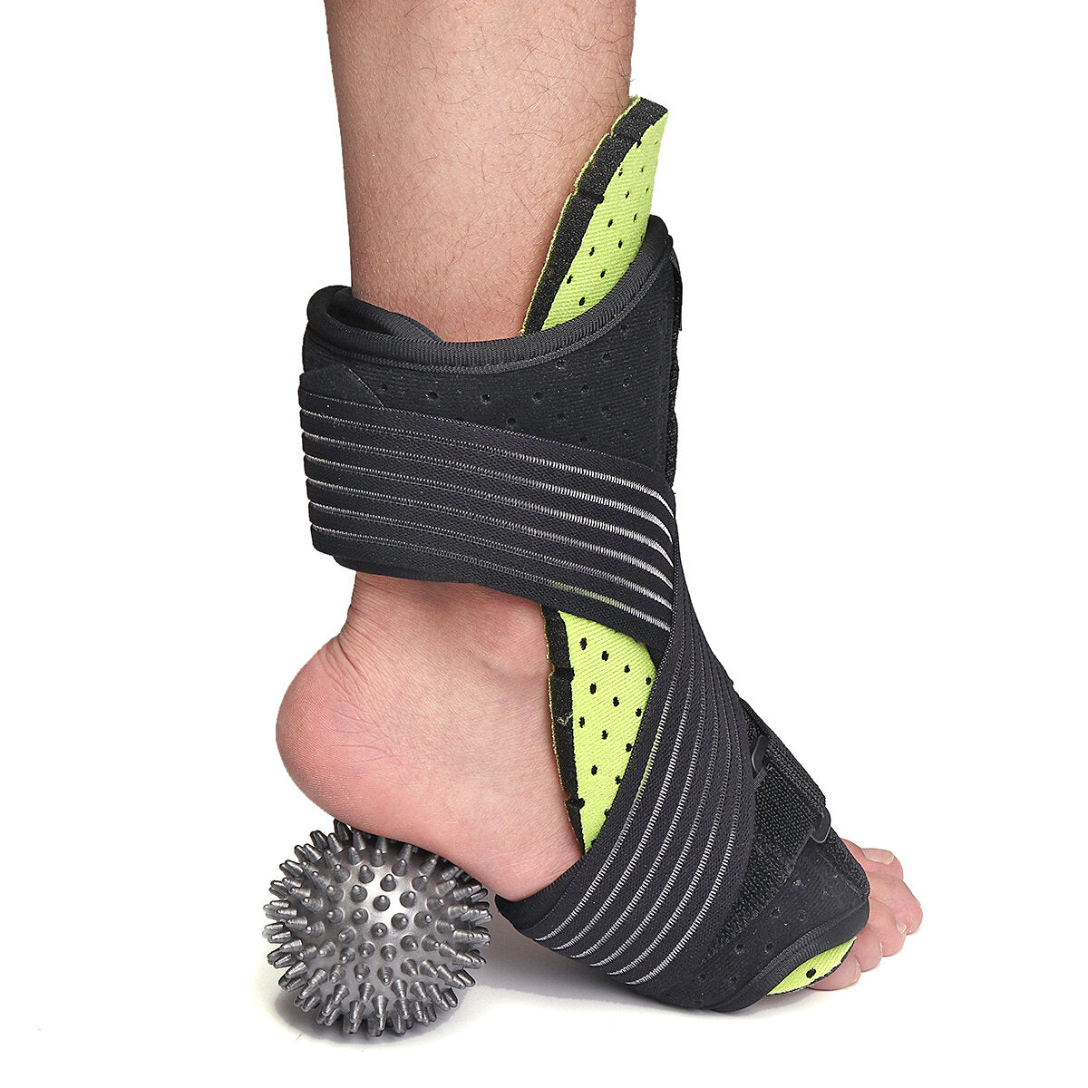 Dorsal Plantar Fasciitis Brace Ankle Support Night Splint for Tendonitis & Heel Pain + Massage Ball