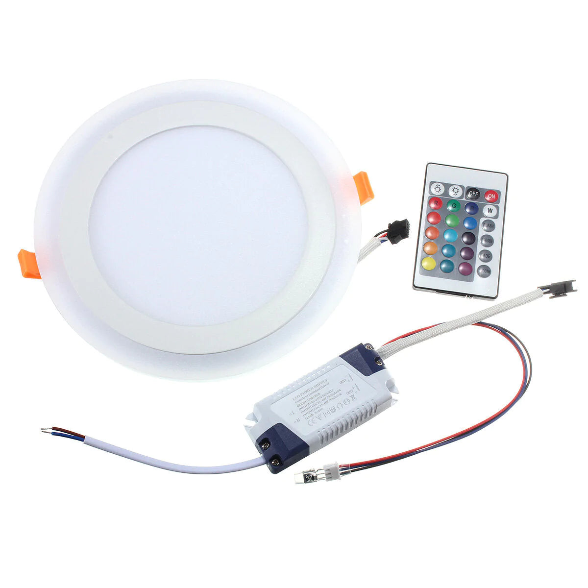 12W RGB Dual Color LED Recessed Ceiling Panel Light, Round, AC85-265V