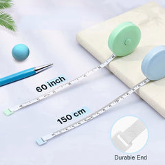 1.5M/60In Retractable Body Measuring Tape - Double Sided Metric/Imperial Ruler