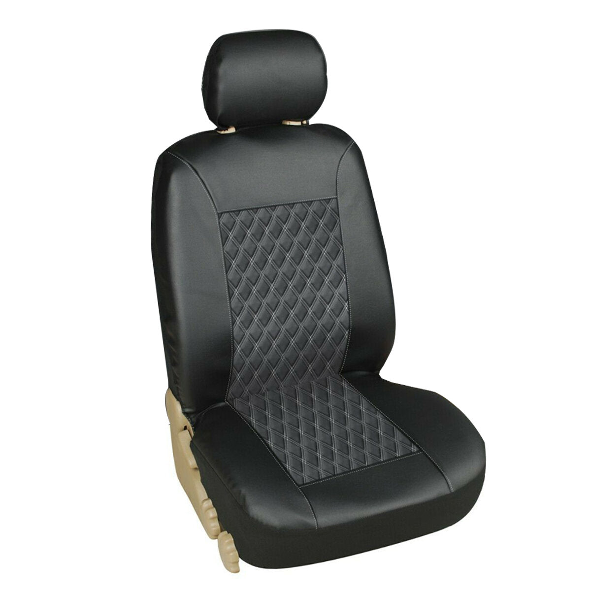 Universal PU Leather Car Seat Covers Protector, 1/5 Seater, Front & Rear, Black