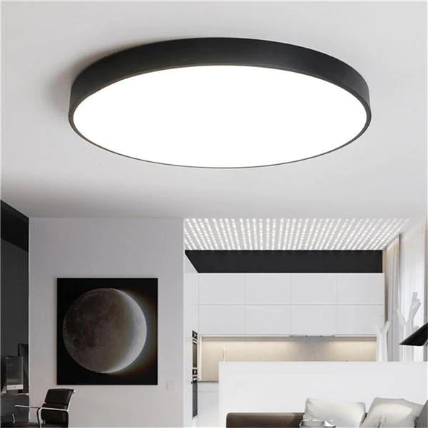 12W/18W/24W LED Ceiling Light, Warm/Cold White, Black Mount Fixture for Home, Bedroom, Living Room, 5CM