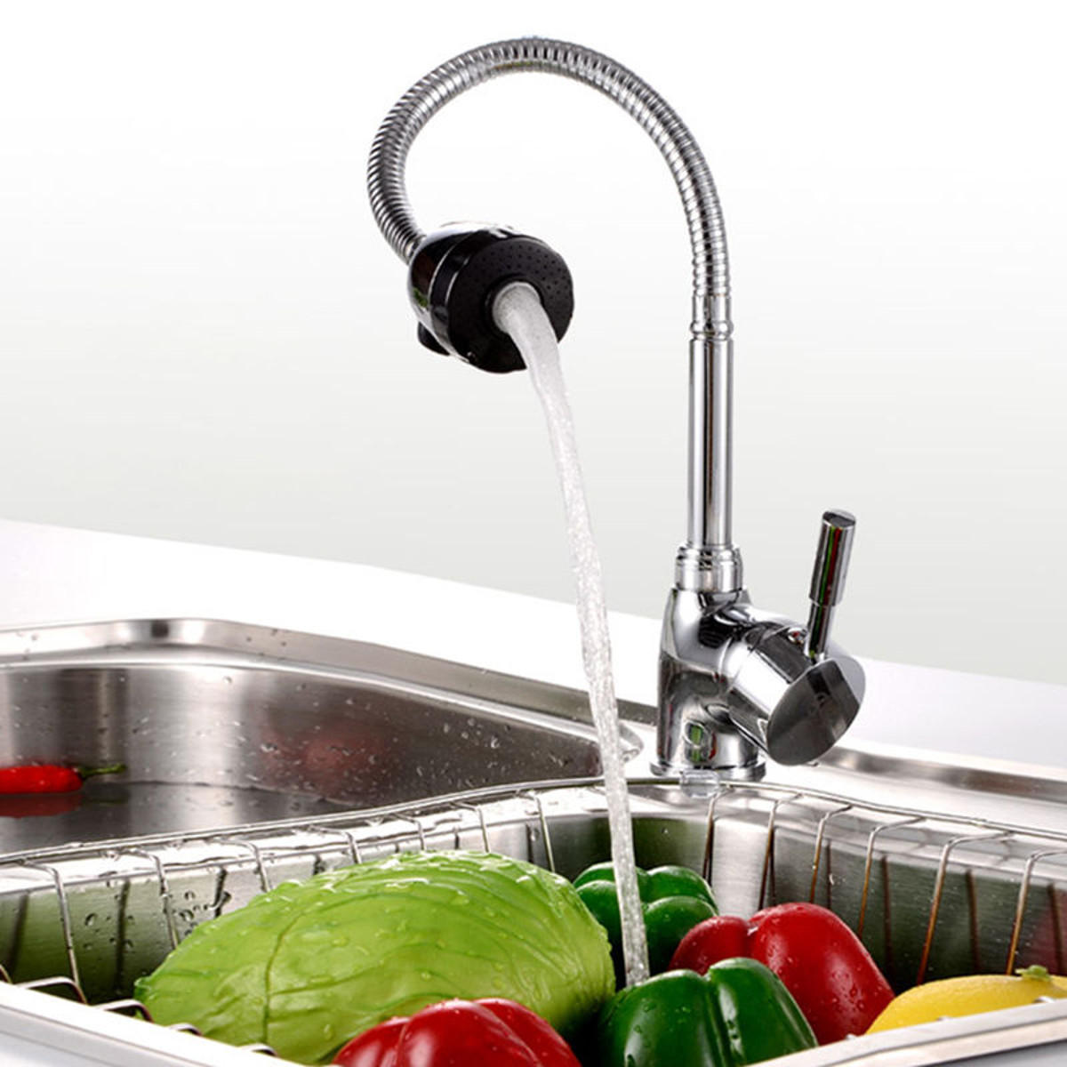 360 Degree Swivel Spout Single Handle Kitchen Sink Faucet with Pull Down Spray Mixer Tap