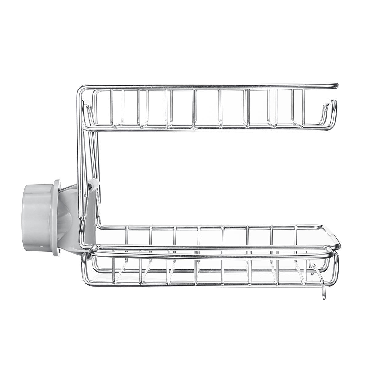 2-Layer Kitchen Sink Drain Rack: Faucet Sponge, Soap, Cloth Storage & Drying Holder