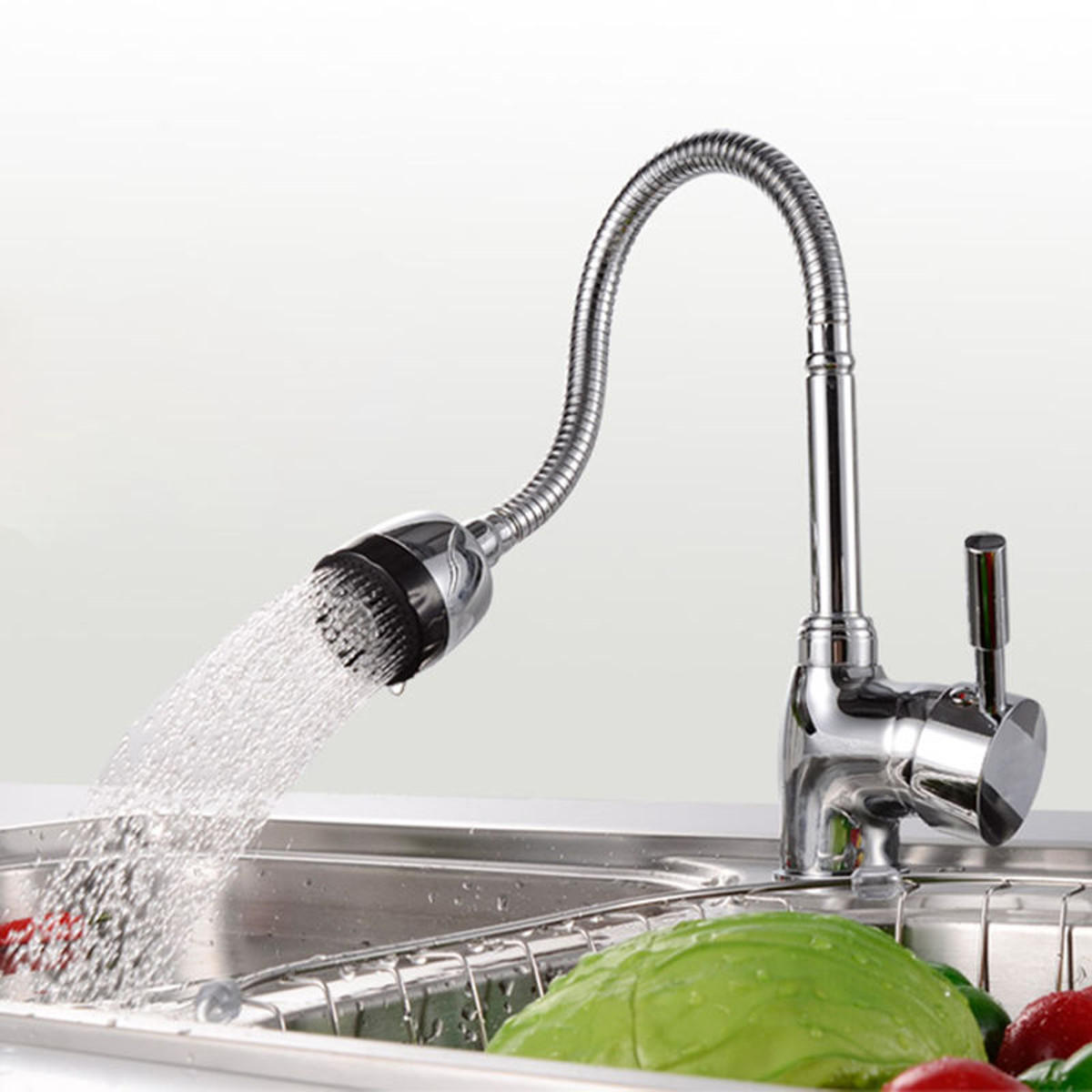 360 Degree Swivel Spout Single Handle Kitchen Sink Faucet with Pull Down Spray Mixer Tap