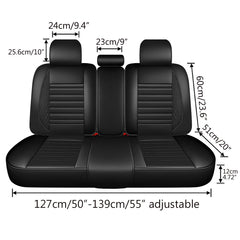 1/5 Seat Car Seat Covers 3D Full Set PU Leather Front Rear Back Pads