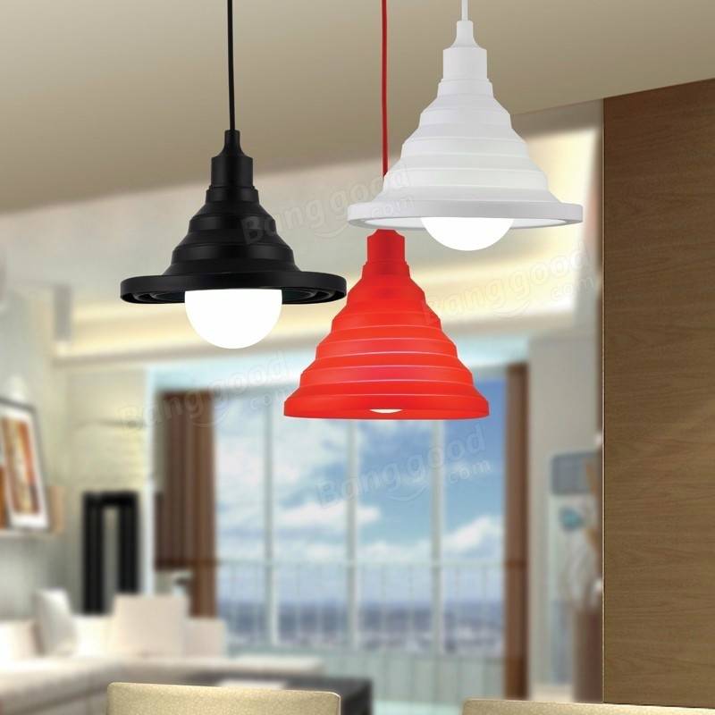 Colorful Silicone Folding Lampshade E27 Lamp Holder Pendant Lights for DIY Ceiling Light Home Decor