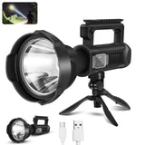 Rechargeable P70 LED Spotlight Flashlight - High Lumens, Super Bright, 4 Modes, IPX5 Waterproof, Ideal for Hiking