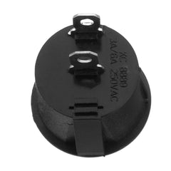 2-Pin SPST On-Off Round Rocker Switch, 3A/250VAC, 6A/125VAC, Black/White