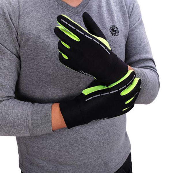 Men's Anti-Skid Fleece Winter Cycling Gloves - Warm, Windproof, Full Finger Outdoor Mittens