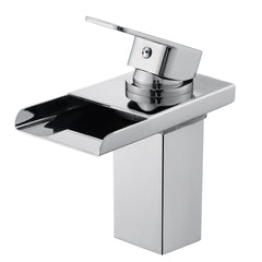 Modern Brass Chrome Waterfall Mixer Tap for Kitchen & Bathroom Basin Sink - Single Hole Faucet