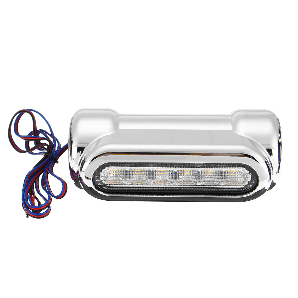 12V Motorcycle LED DRL White Driving Lights & Amber Turn Signal Indicators - 2x Crash Bar Lamps