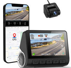 4K Dash Cam Car DVR with GPS, ADAS, 24H Parking, Rear Cam, Night Vision, Voice Prompt, and APP Control