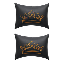 2X Front Seat Covers with Pillow and Armrest Pad for 5-Seat Cars
