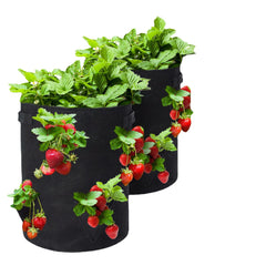 2-Pack 10 Gallon Strawberry Planting Bags - Premium Breathable Fabric Pots for Optimal Growth